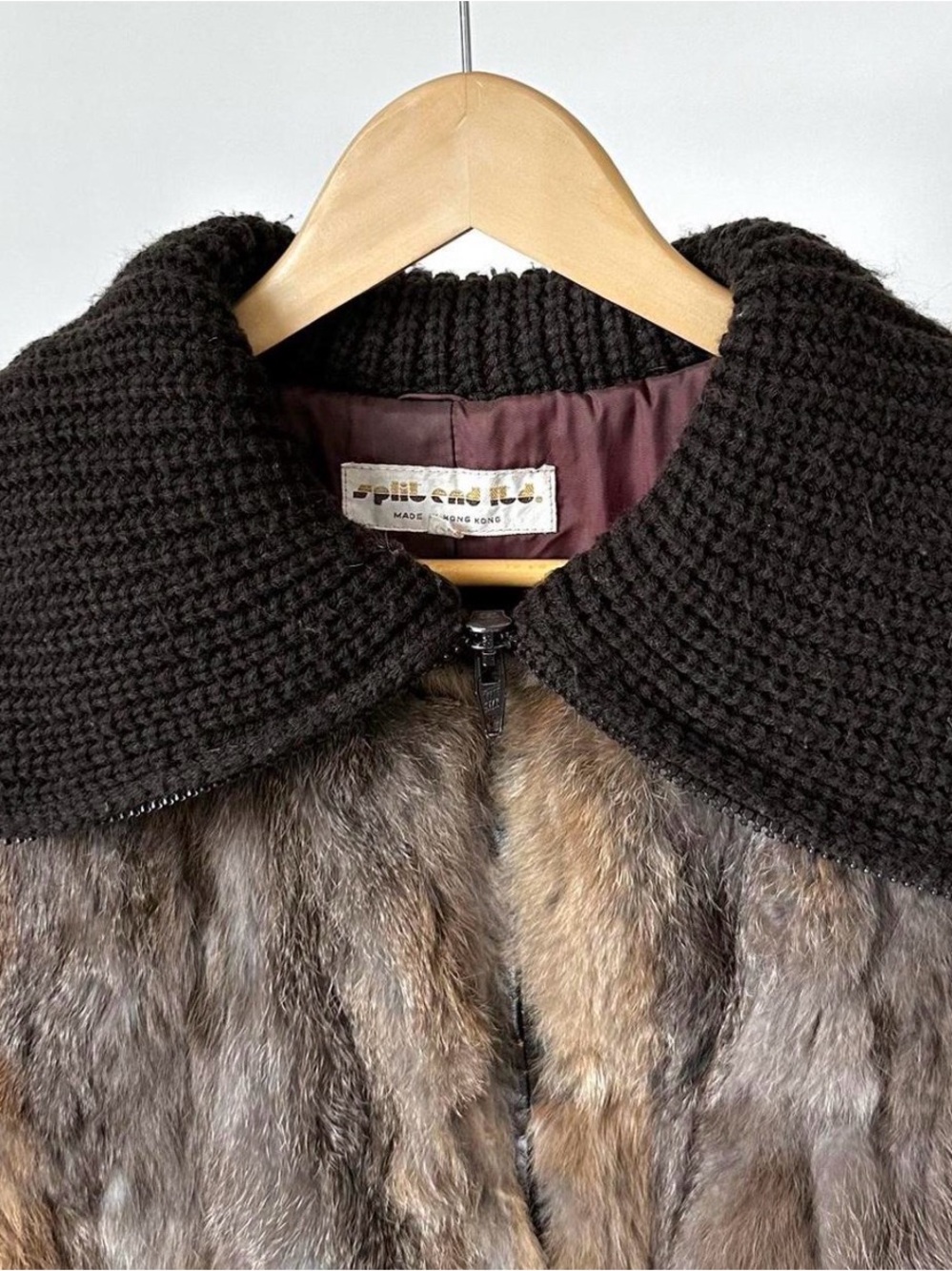 Vintage Real Rabbit Fur Bomber Jacket - Picture 6 of 7